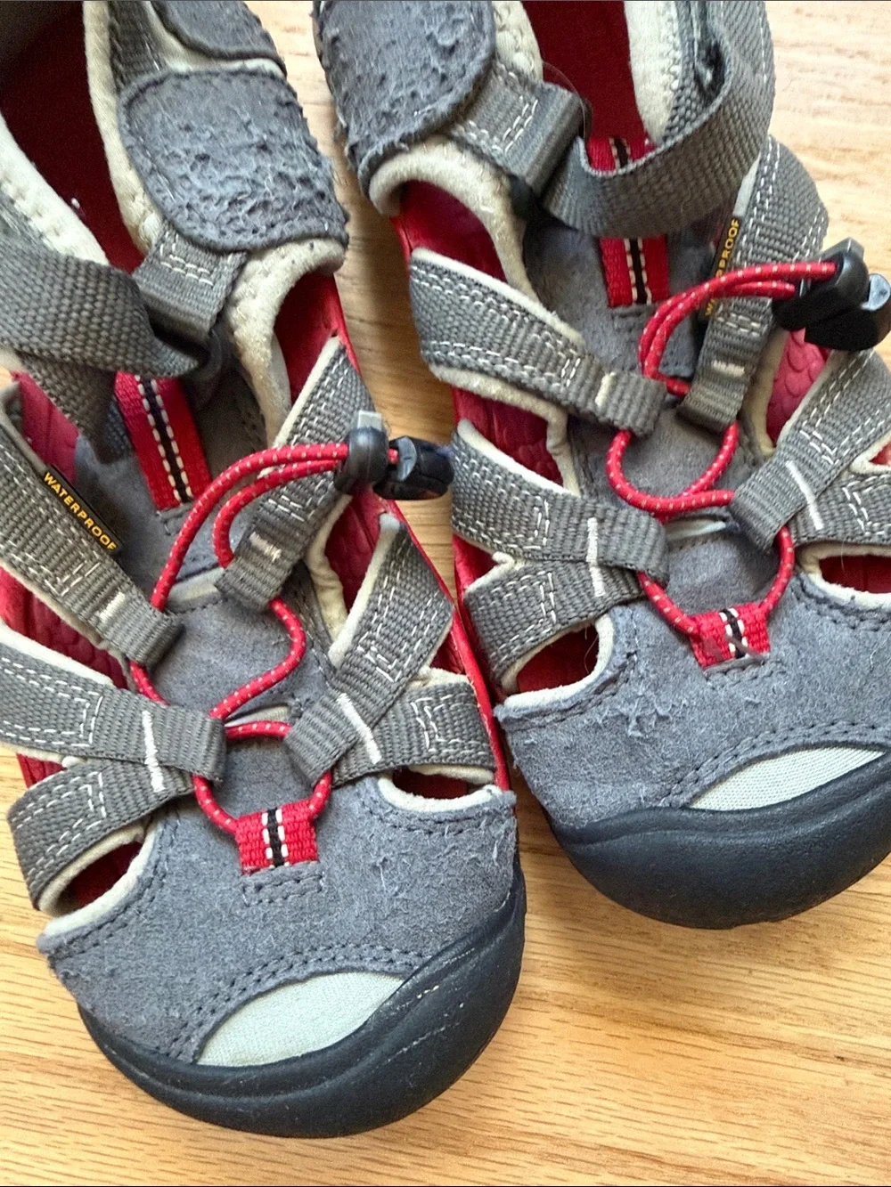 Keen Kids Gray and Red Water Shoes